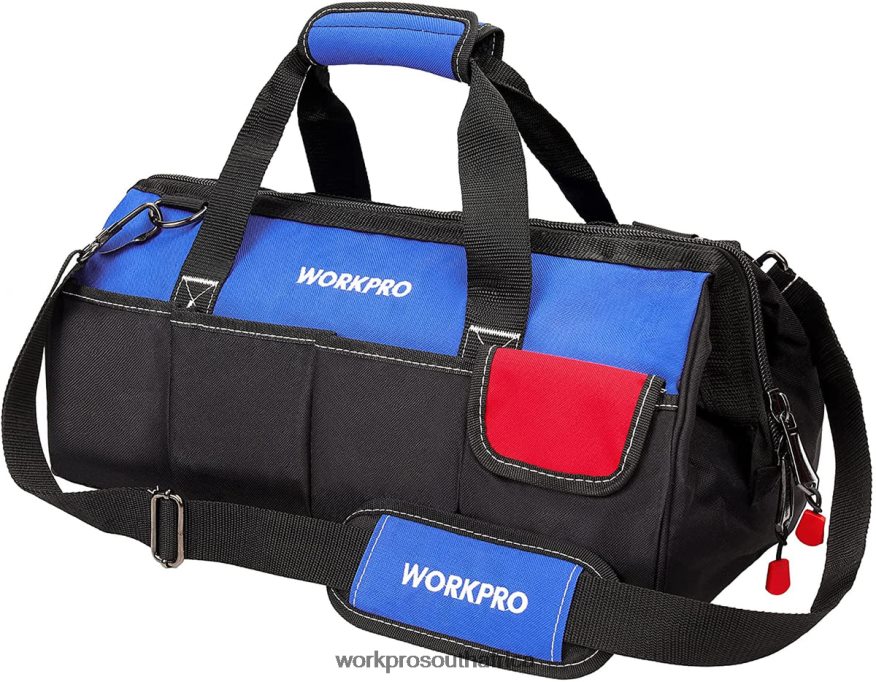 ZA WORKPRO 18-inch Close Top Wide Mouth Storage Tool Bag with Adjustable Shoulder Strap Useful 4B8V2T27 Storage
