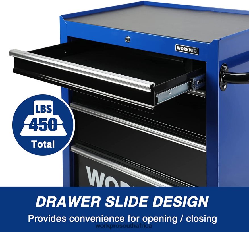 ZA WORKPRO 4-Drawer Tool Chest, 26-Inch Rolling Metal Tool Storage Cabinet with Casters, Locking System, Drawer Liner, 450 lbs Load Capacity Morden 4B8V2T17 Storage