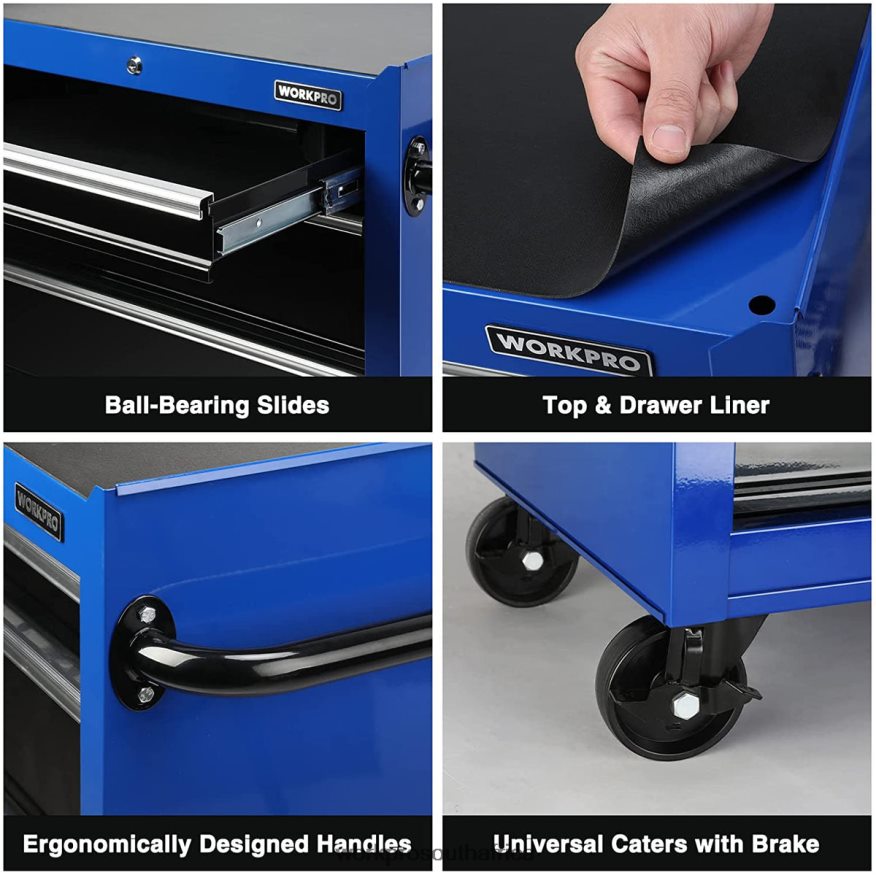 ZA WORKPRO 4-Drawer Tool Chest, 26-Inch Rolling Metal Tool Storage Cabinet with Casters, Locking System, Drawer Liner, 450 lbs Load Capacity Morden 4B8V2T17 Storage