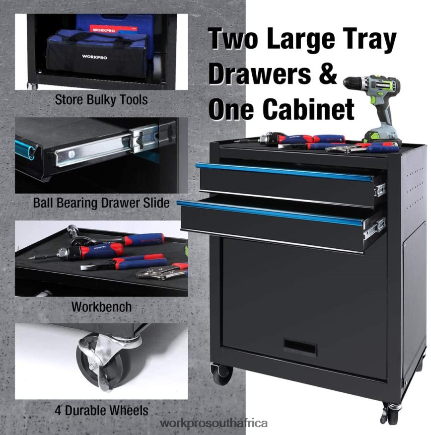 ZA WORKPRO 5-Drawer Rolling Tool Chest, Sliding Metal Drawer Rolling Tool Storage Cabinet Useful 4B8V2T18 Storage