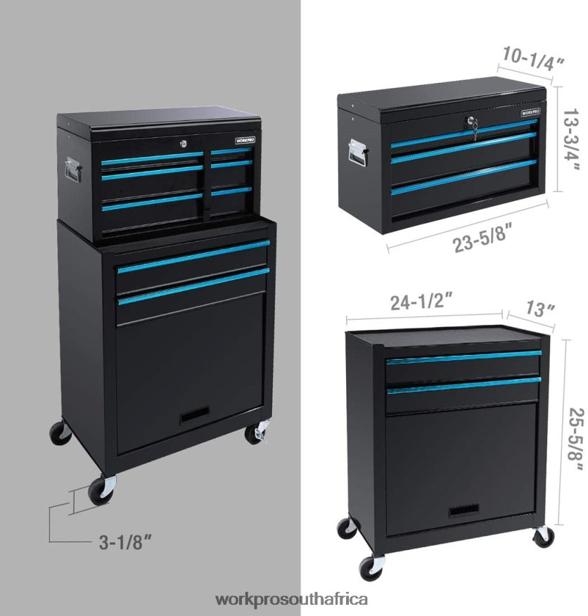 ZA WORKPRO 5-Drawer Rolling Tool Chest, Sliding Metal Drawer Rolling Tool Storage Cabinet Useful 4B8V2T18 Storage