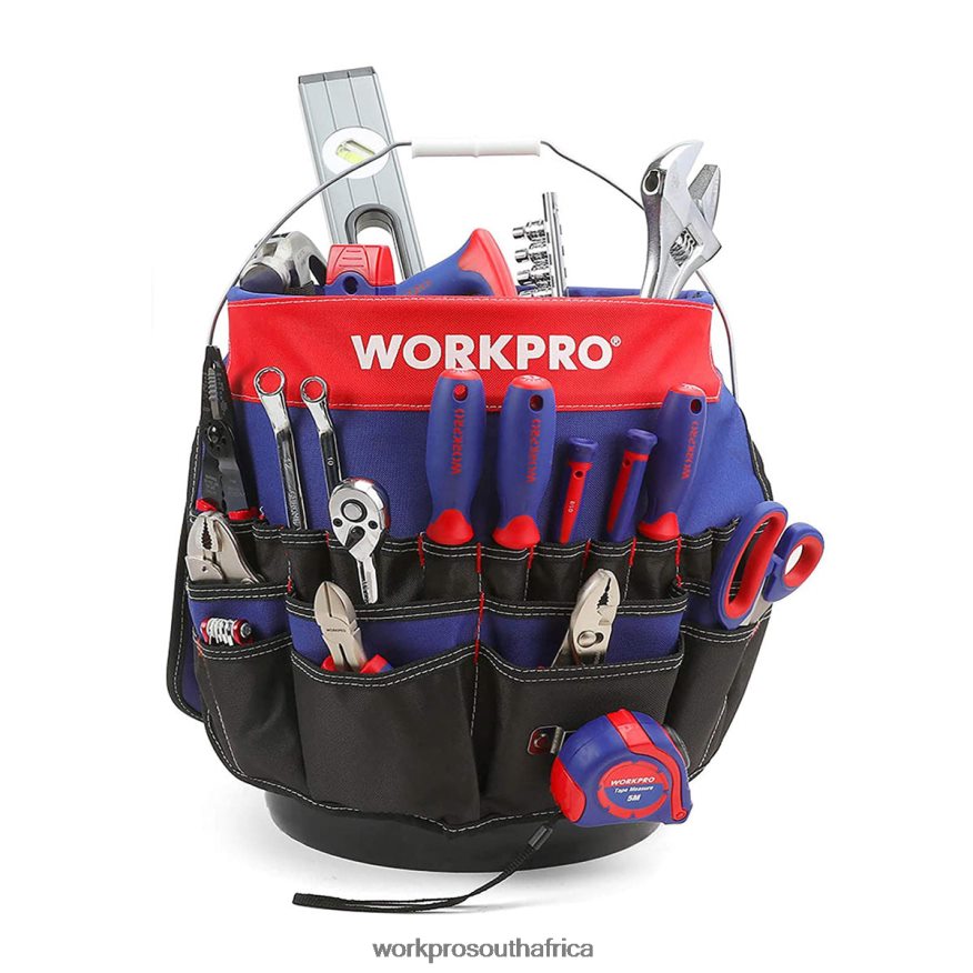 ZA WORKPRO Bucket Tool Organizer with 51 Pockets (Tools Excluded) Helpful 4B8V2T20 Storage