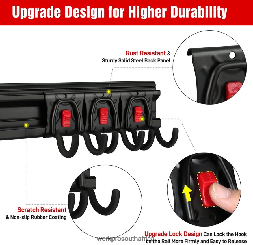 ZA WORKPRO Garage Tool Organizer Wall Mount Garden Tool Organizer Storage Rack Heavy Duty Tool Hangers 64 Inch Helpful 4B8V2T21 Storage