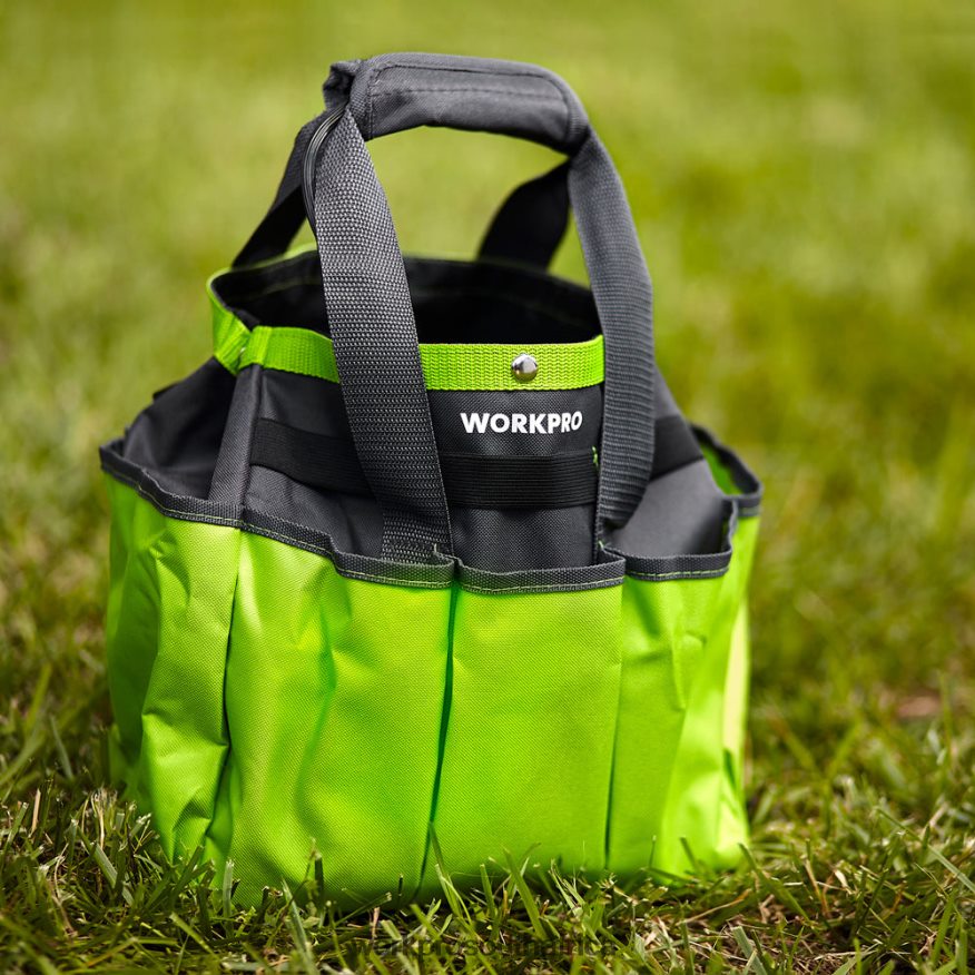 ZA WORKPRO Garden Tool Bag, Garden Tote Storage Bag with 8 Pockets, Home Organizer for Indoor and Outdoor Gardening Pink/Green 4B8V2T256 Storage