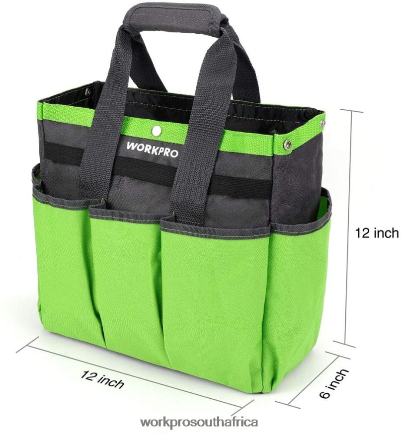 ZA WORKPRO Garden Tool Bag, Garden Tote Storage Bag with 8 Pockets, Home Organizer for Indoor and Outdoor Gardening Pink/Green 4B8V2T256 Storage