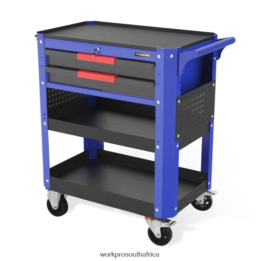 ZA WORKPRO Premium 2-Drawer Rolling Tool Cart, Heavy Duty Utility Industrial Service Cart Storage Organizer with Wheels and Locking System Useful 4B8V2T16 Storage