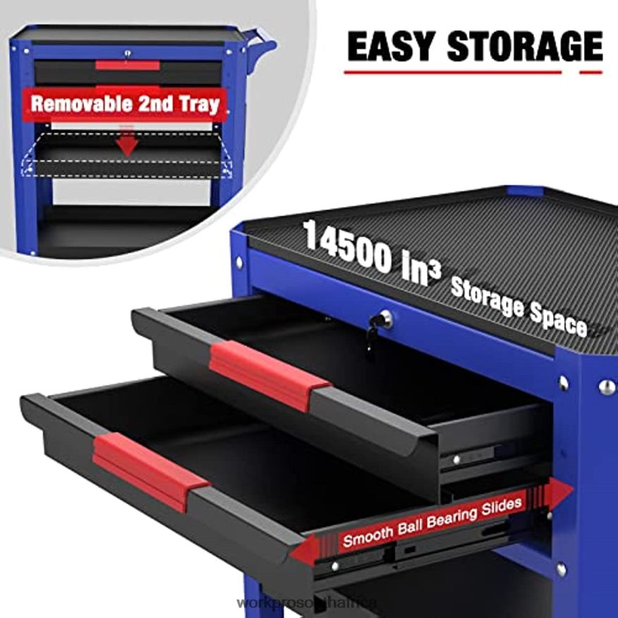 ZA WORKPRO Premium 2-Drawer Rolling Tool Cart, Heavy Duty Utility Industrial Service Cart Storage Organizer with Wheels and Locking System Useful 4B8V2T16 Storage