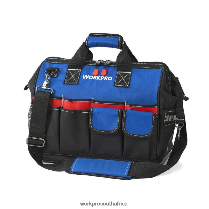 ZA WORKPRO Tool Bag Closed Top Wide Slot Storage with Waterproof Base and Adjustable Shoulder Straps Morden 4B8V2T30 Storage