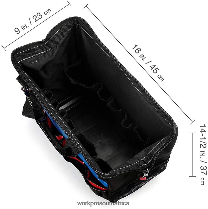 ZA WORKPRO Tool Bag Closed Top Wide Slot Storage with Waterproof Base and Adjustable Shoulder Straps Morden 4B8V2T30 Storage