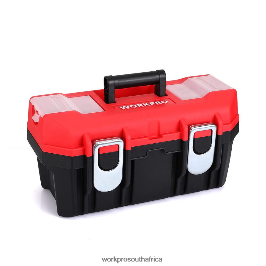 ZA WORKPRO Tool Box Portable with Removable Tray Heavy Duty Toolbox with 2 Metal Latches Useful 4B8V2T33 Storage