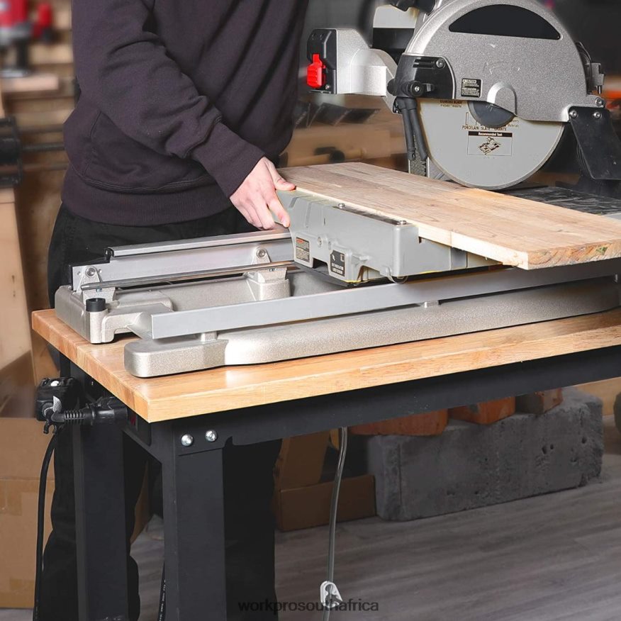 ZA WORKPRO Adjustable Workbench 2000 LBS Load Capacity Hardwood Worktable with Power Outlets Helpful 4B8V2T1 Storage