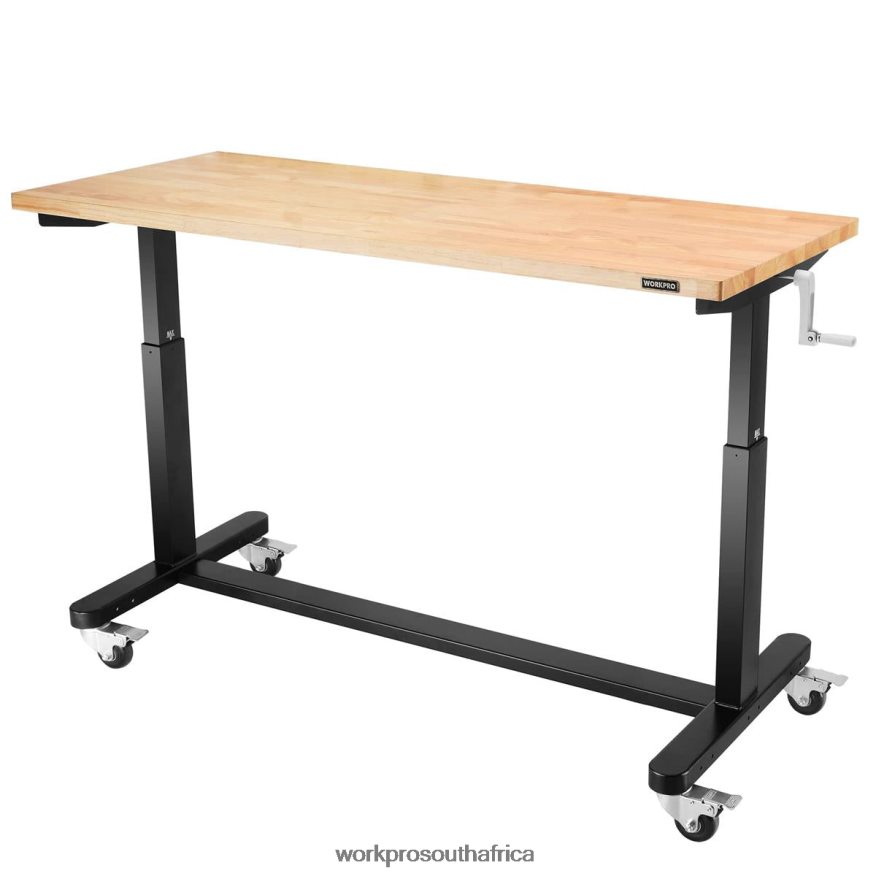 ZA WORKPRO Height Adjustable Work Table with Crank Handle, with Casters and Leveling Feet, 500 Lbs Load Capacity Useful 4B8V2T3 Storage